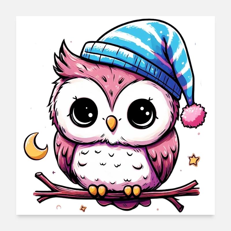 Hibou Poster 60 x 60 cm