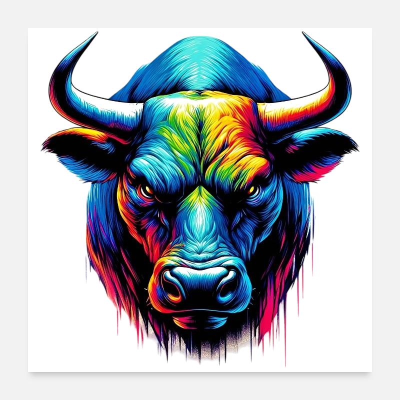 Bull Poster 24" x 24" (60x60 cm)