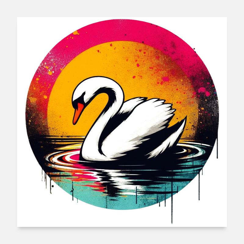 Swan Poster 24" x 24" (60x60 cm)