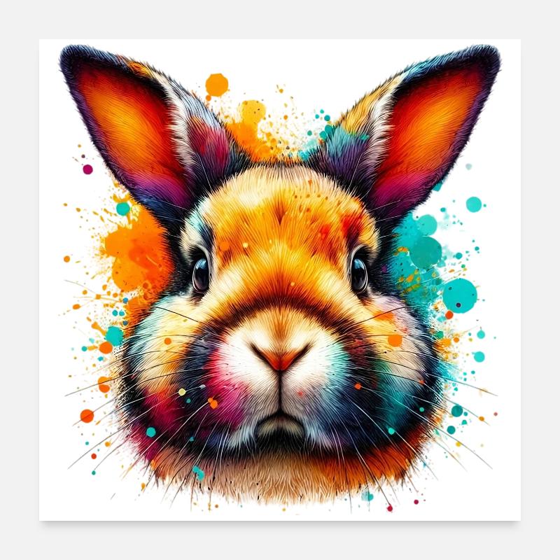 Kaninchen Poster 60x60 cm