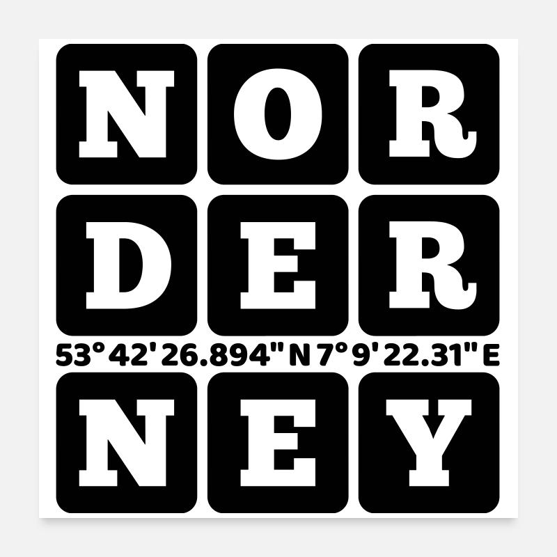 Norderney GPS Coordinates Poster 24" x 24" (60x60 cm)
