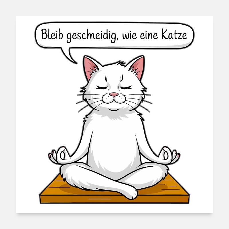 Cat Meditation Poster 24" x 24" (60x60 cm)