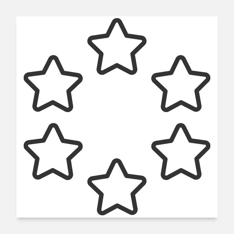 Six Stars Circle Icon – Quality and Excellence Sym Poster 24" x 24" (60x60 cm)