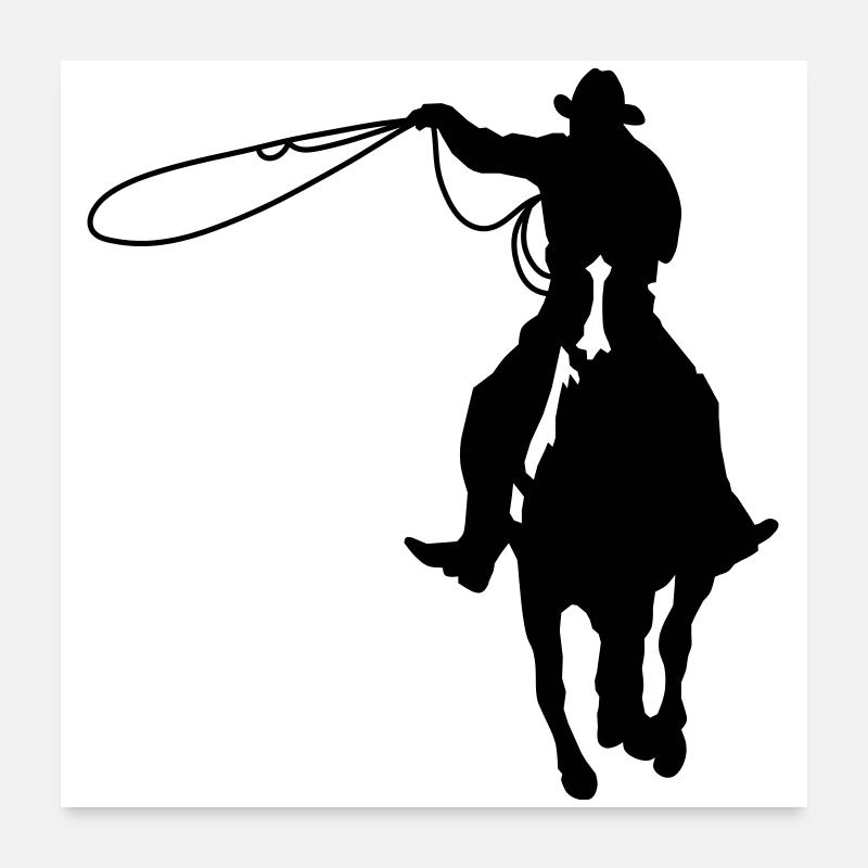 Cow-boy Poster 60 x 60 cm