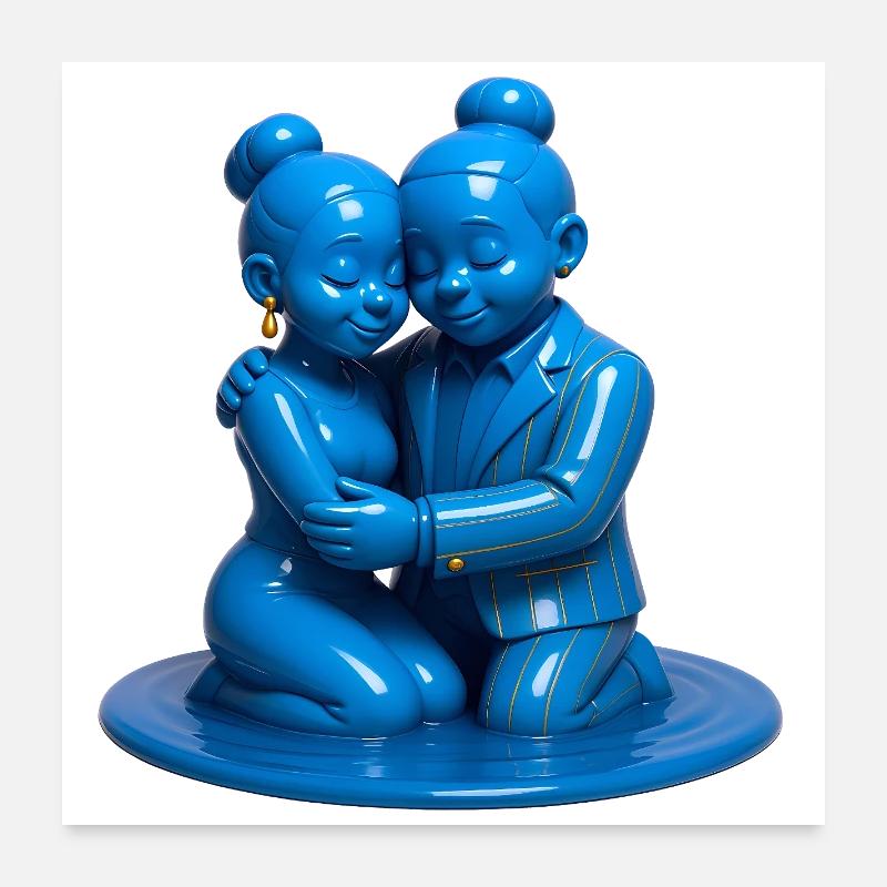 LOVERS #2- peace & love Poster 60 x 60 cm