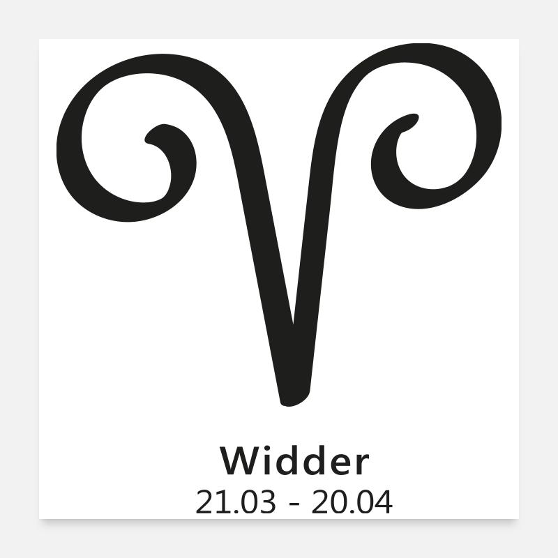 Widder Aries Symbol Sternzeichen Poster 60x60 cm