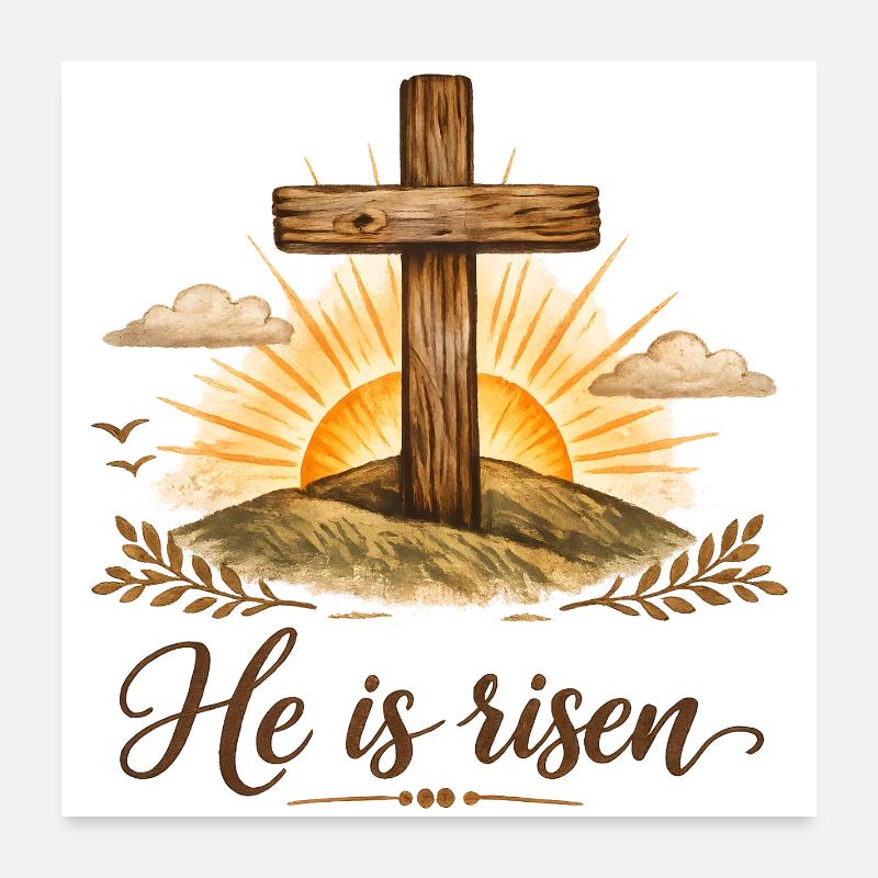 he is risen Poster 60x60 cm