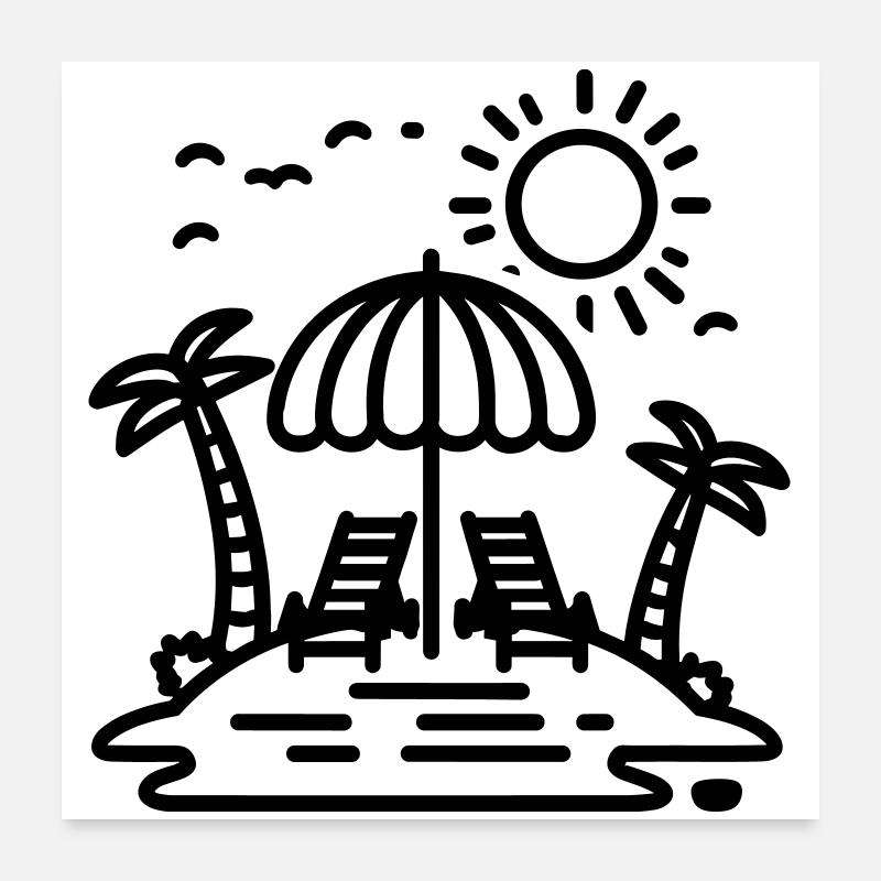 plage Poster 60 x 60 cm