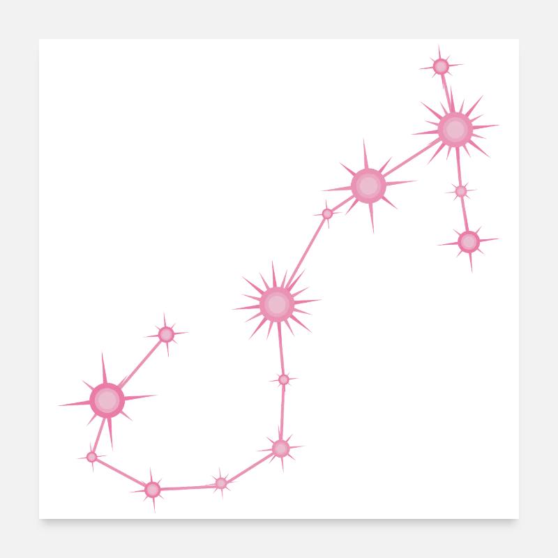 Scorpio Star Constellation Zodiac Sign Pastel Pink Poster 24" x 24" (60x60 cm)