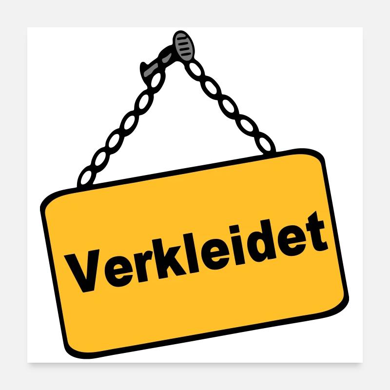 Party Shirt ,Feiern , Karneval, Verkleidet(25) - Poster 60x60 cm - Weiß