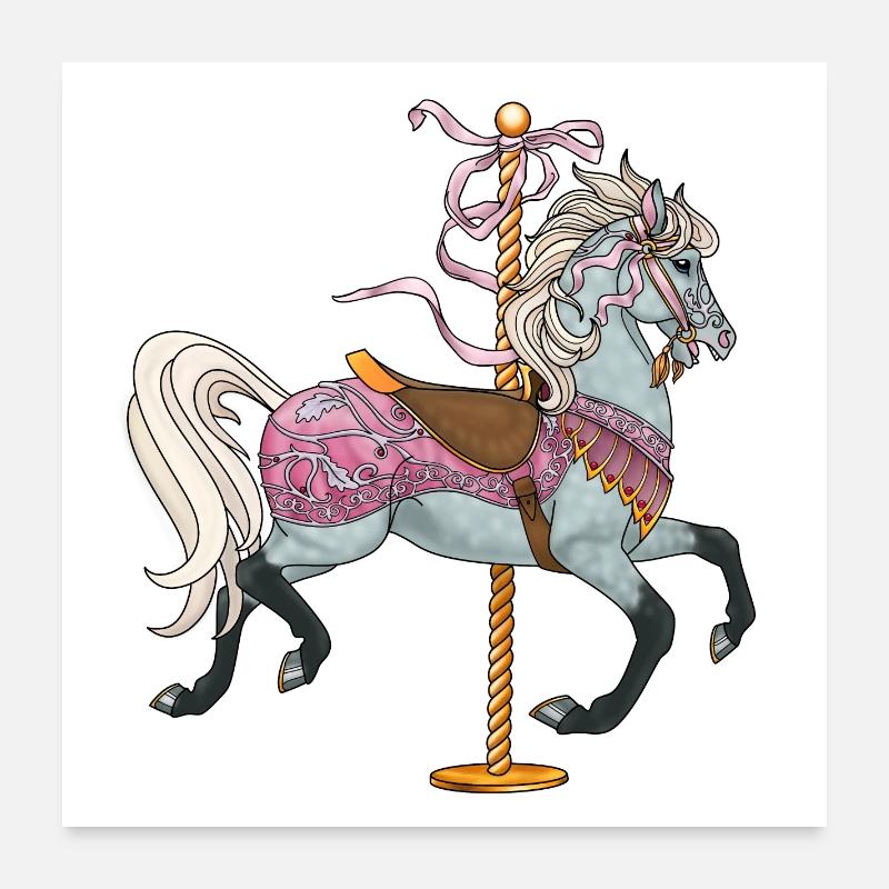 Cheval de carrousel Poster 60 x 60 cm
