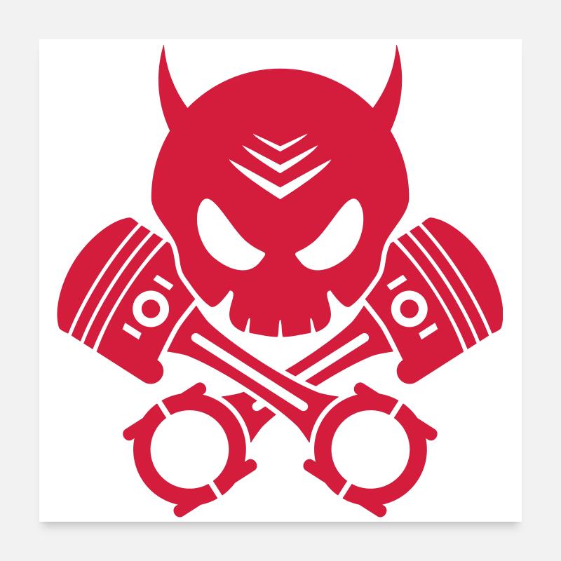 teufel schädel kolben Poster 60x60 cm