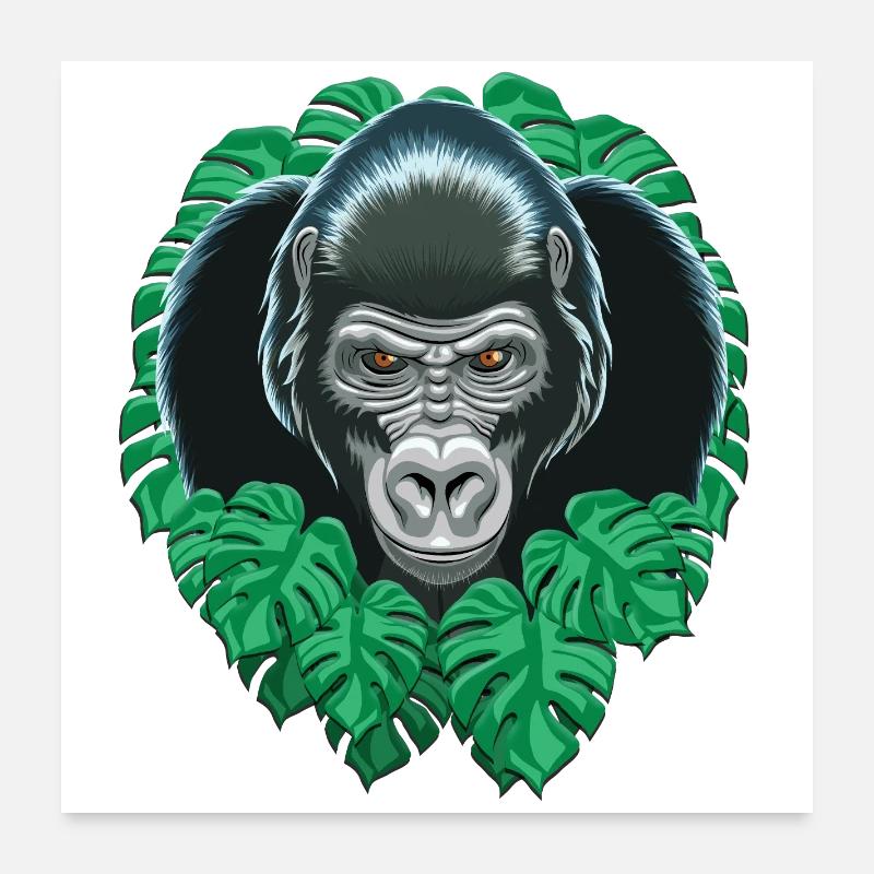 Tête De Gorille Poster 60 x 60 cm
