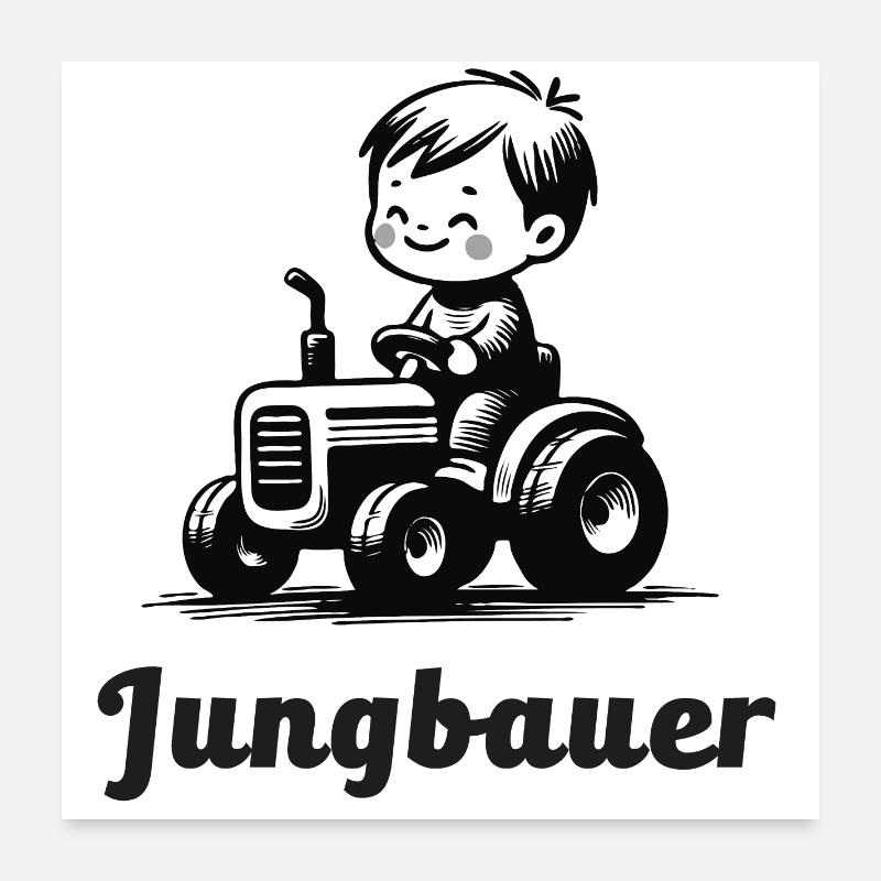 jungbauer nachwuchs bauernhof bauer babygeschenk Poster 60x60 cm