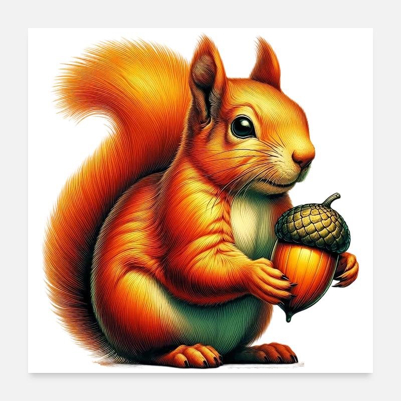 Eichhörnchen Poster 60x60 cm