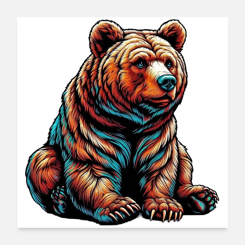Bear Poster 24" x 24" (60x60 cm)