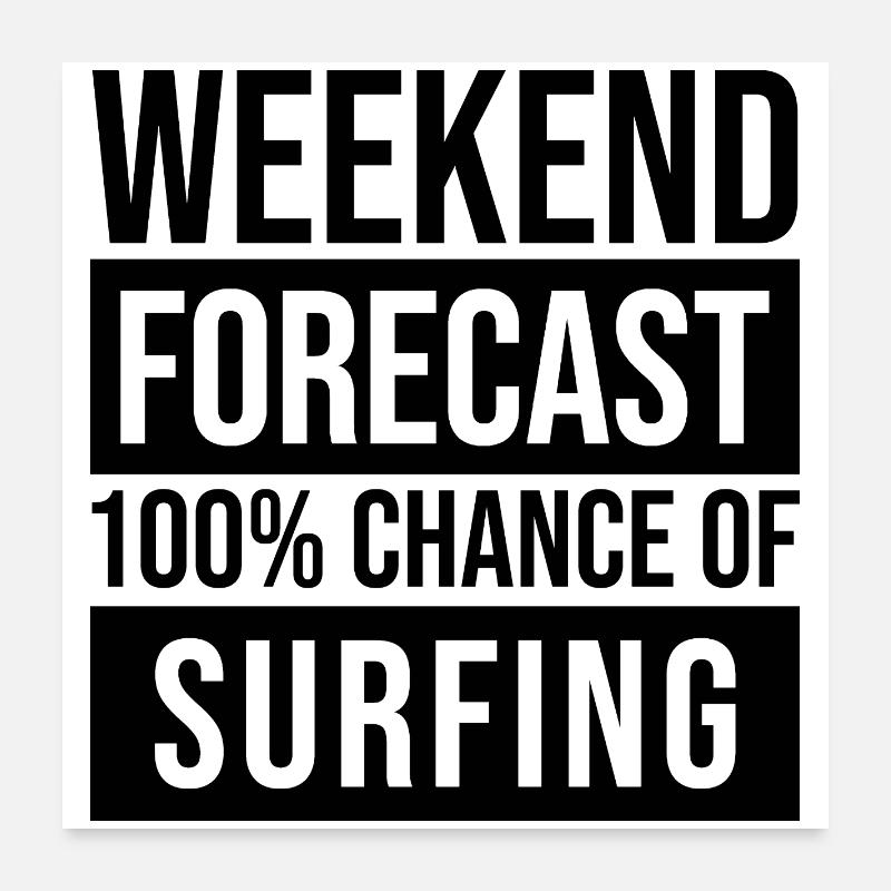 surfer - Poster 60 x 60 cm - blanc