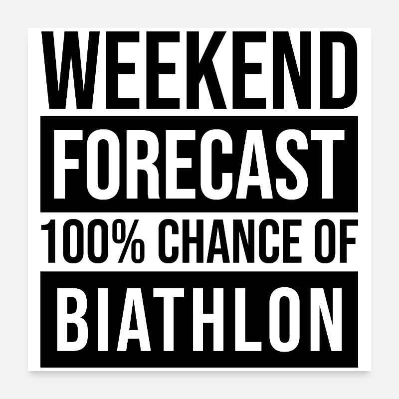 biathlon - Poster 60 x 60 cm - blanc