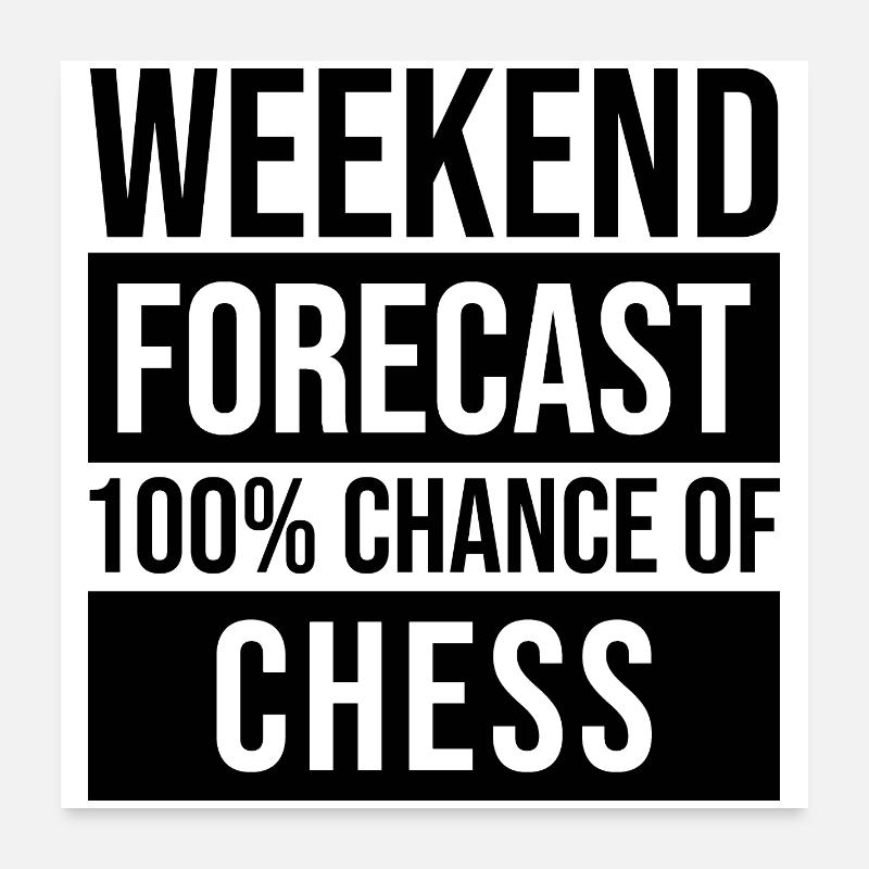 Schach - Poster 60x60 cm - Weiß