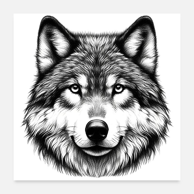 Wolf Poster 24" x 24" (60x60 cm)