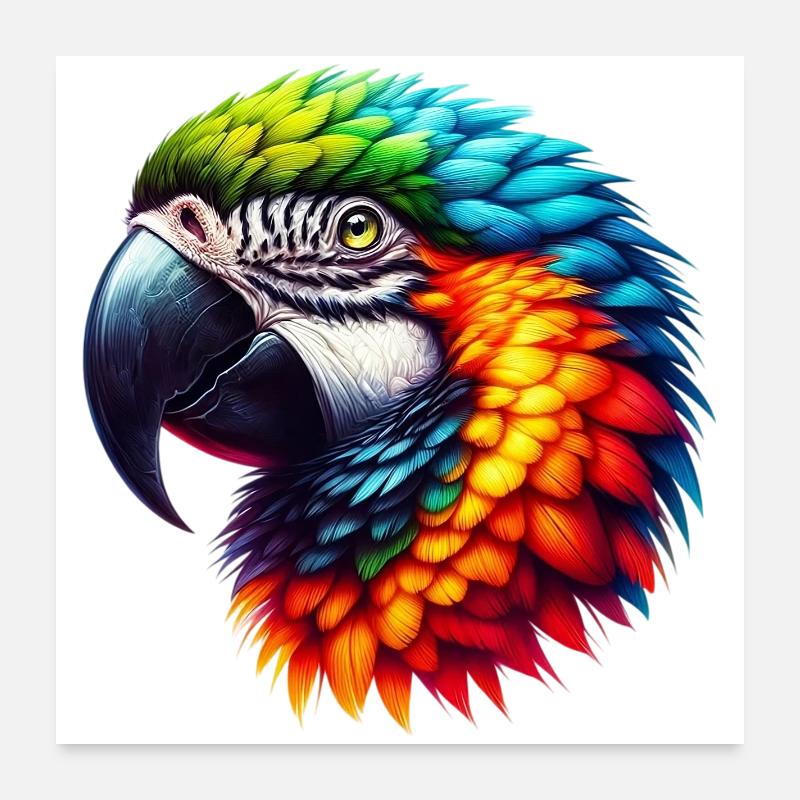 Parrot - Poster 24" x 24" (60x60 cm) - white