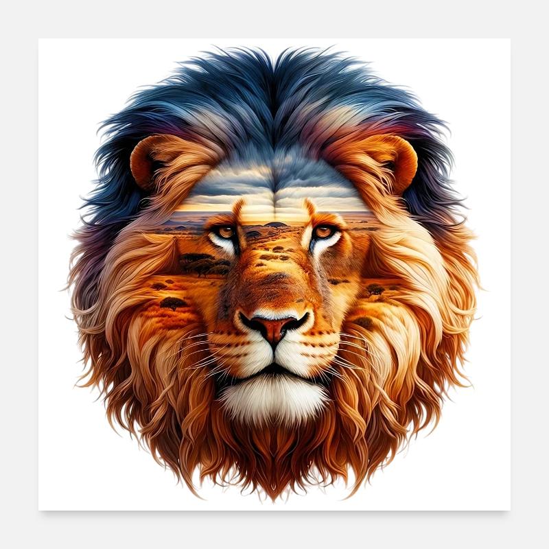 Lion Poster 60 x 60 cm