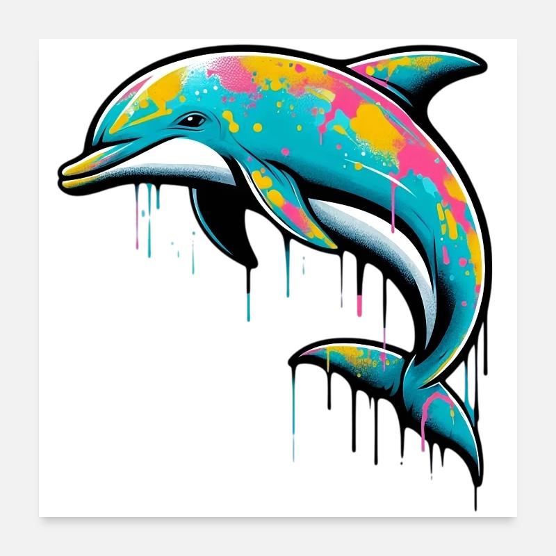 Delfin Poster 60x60 cm