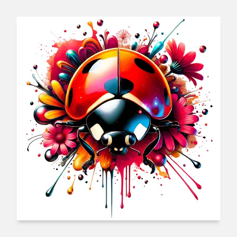 Marienkäfer Poster 60x60 cm