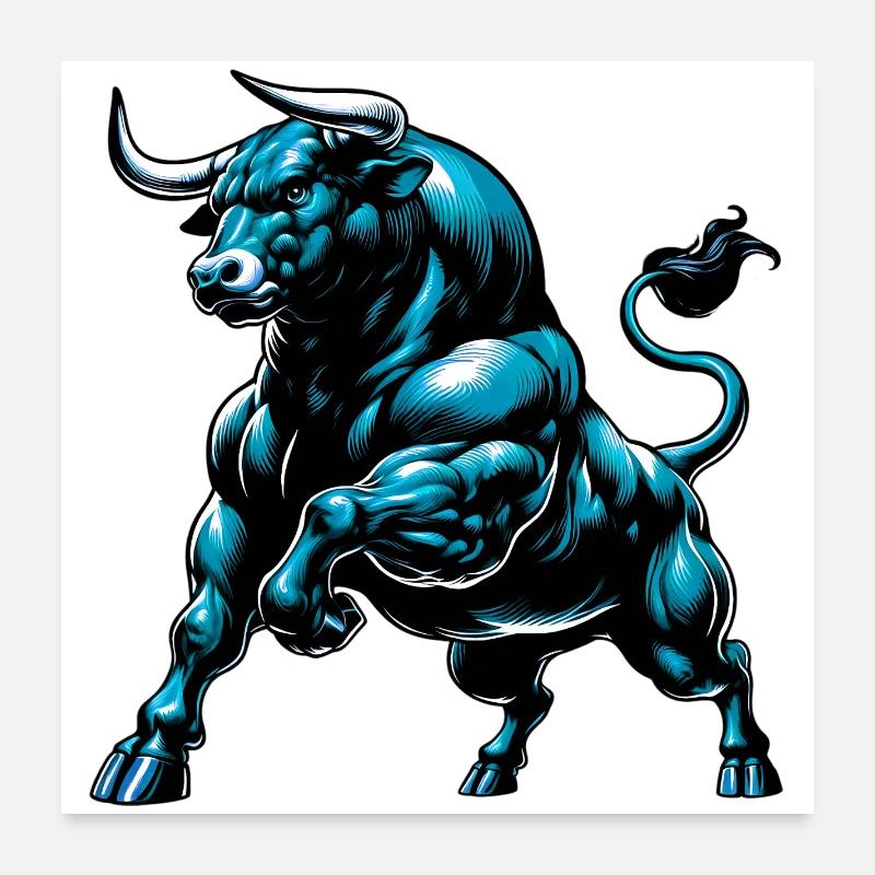 Bull Poster 24" x 24" (60x60 cm)
