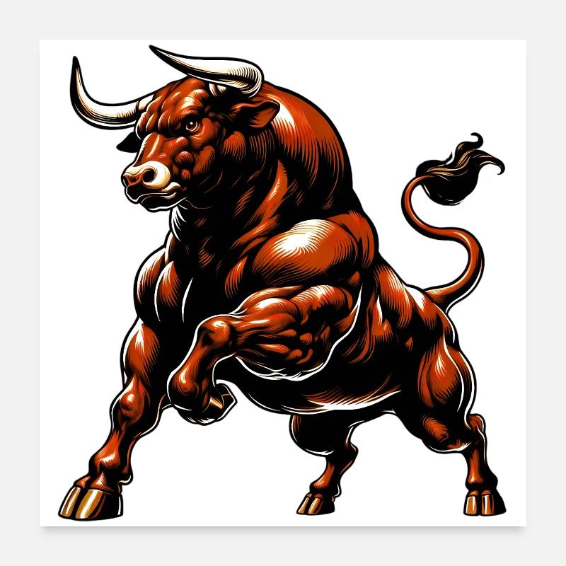 Bull Poster 24" x 24" (60x60 cm)