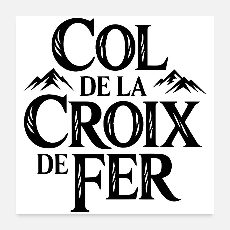 Col de la Croix de Fer Cyclisme Art Poster 60 x 60 cm