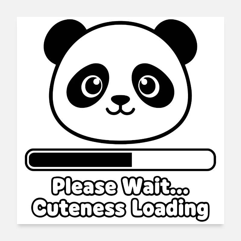 Panda Écran de chargement Peluche Poster 60 x 60 cm
