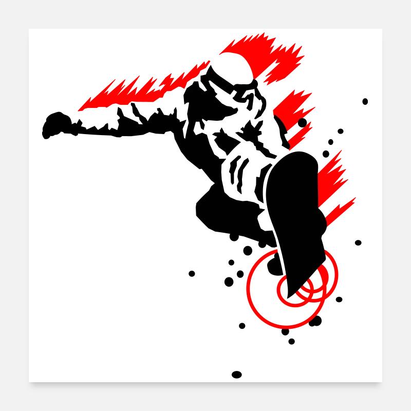 Snowboarder Poster 60x60 cm