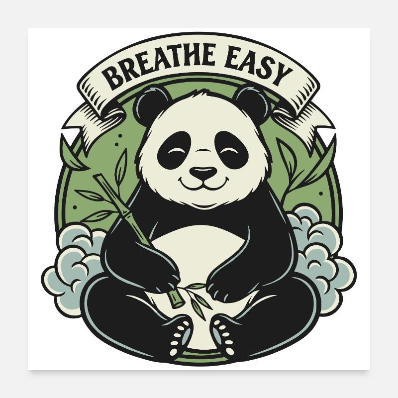 Panda Easy Zen Poster 60x60 cm