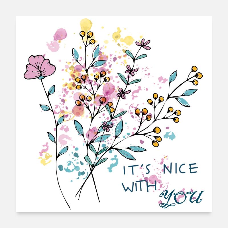 Fleurs délicates Poster 60 x 60 cm
