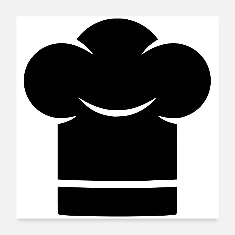 Chapeau de chef Silhouette du chapeau de chef Poster 60 x 60 cm