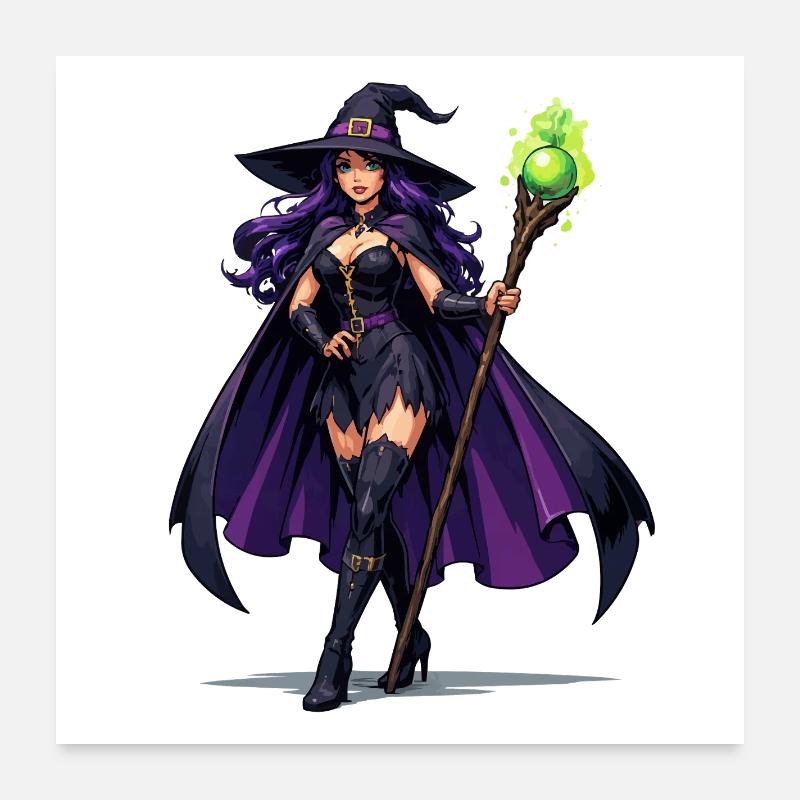 Violet Witchcraft with Staff Poster 24" x 24" (60x60 cm)
