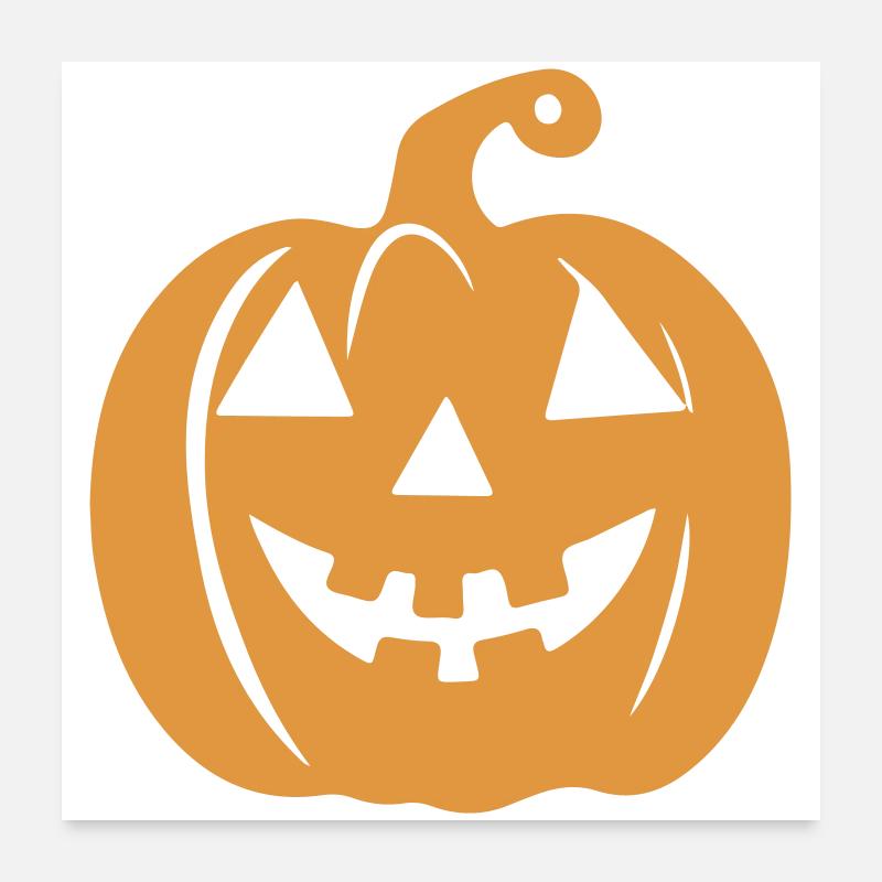 Kürbis-Gesicht Halloween Muster Poster 60x60 cm