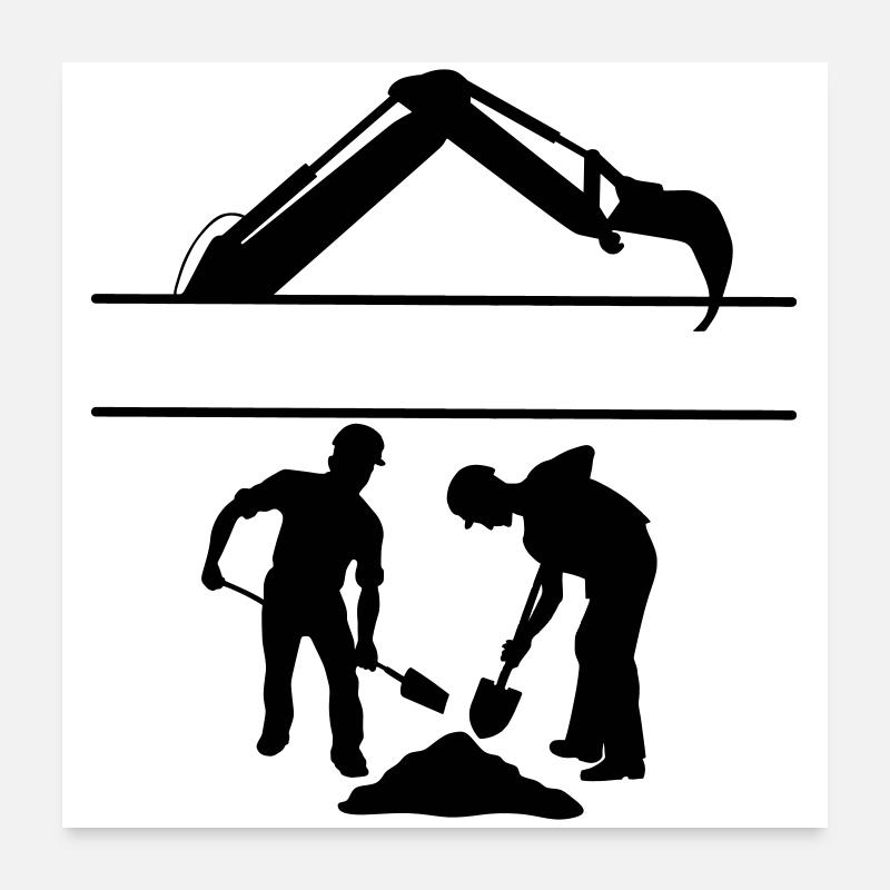 Équipe de creusement Groundworkers Custom Poster 60 x 60 cm