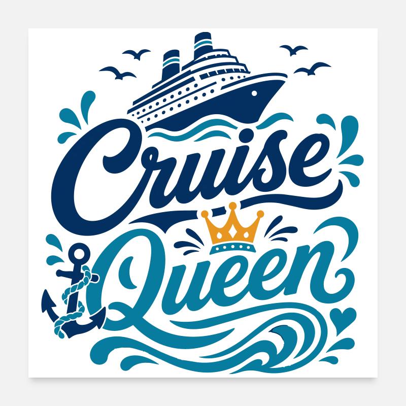 Kreuzfahrt Königin Motiv Poster 60x60 cm