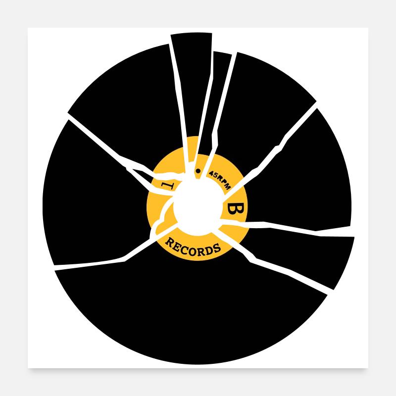 broken record cd vinyl Poster 60x60 cm