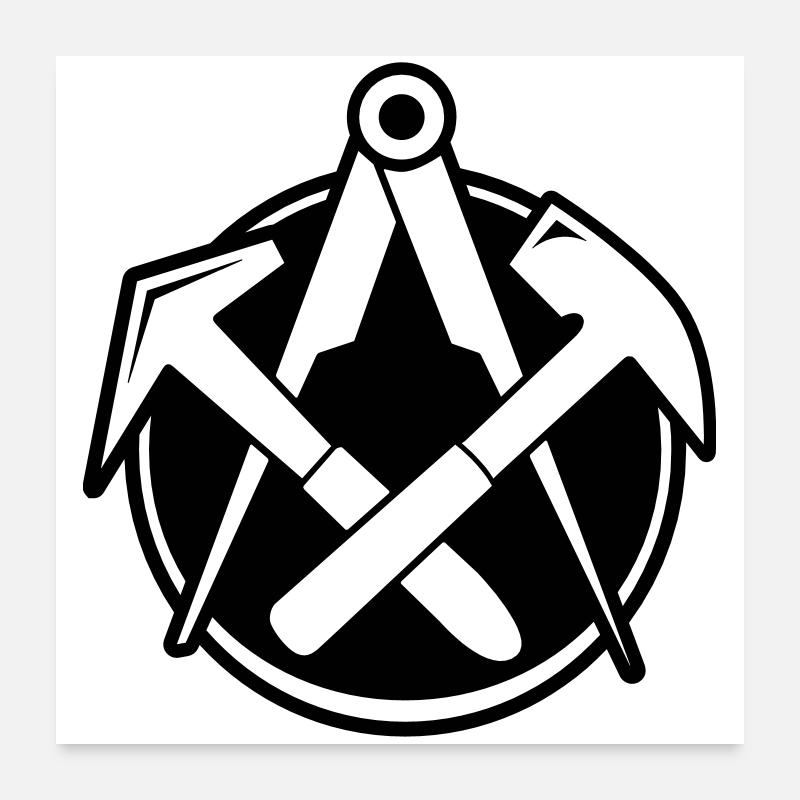 Roofer Logo - Poster 24" x 24" (60x60 cm) - white