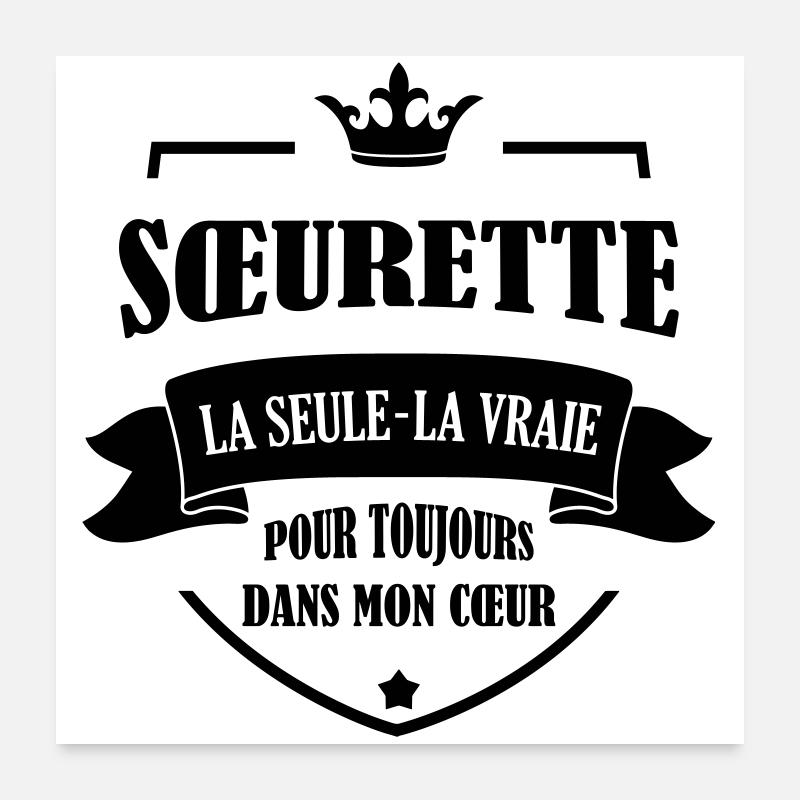 Soeur Soeurette Frère Naissance Bébé Sœur Poster 60 x 60 cm
