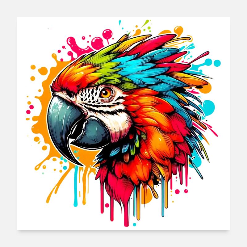 Perroquet Poster 60 x 60 cm
