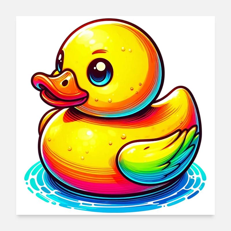 Caneton Canard Canard - Poster 60 x 60 cm - blanc