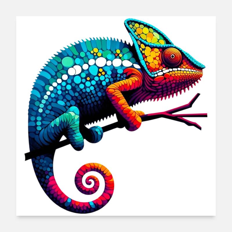 Caméléon Poster 60 x 60 cm