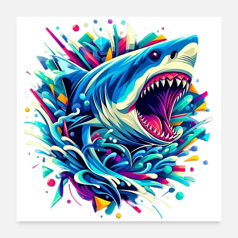 Shark Poster 24" x 24" (60x60 cm)