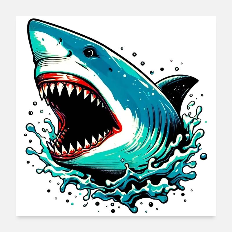 Shark Poster 24" x 24" (60x60 cm)