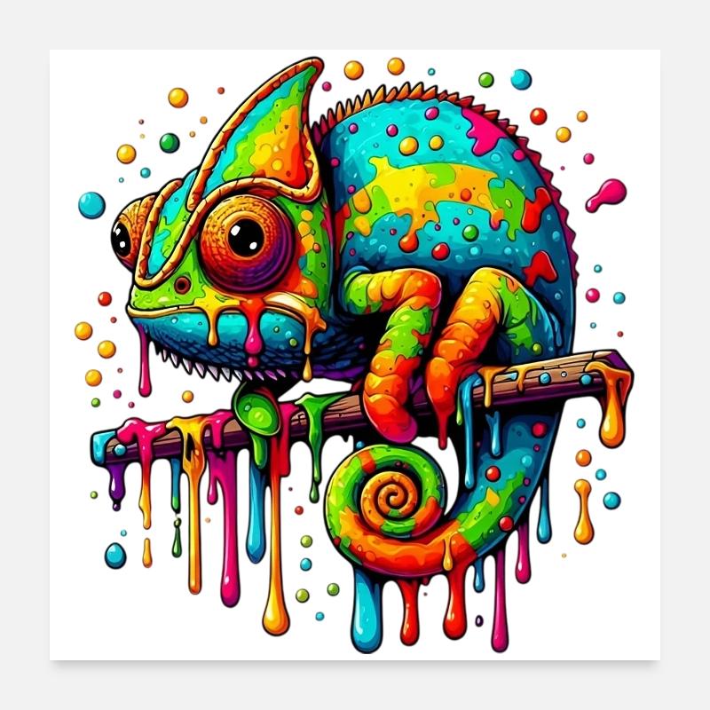 Chamäleon Poster 60x60 cm