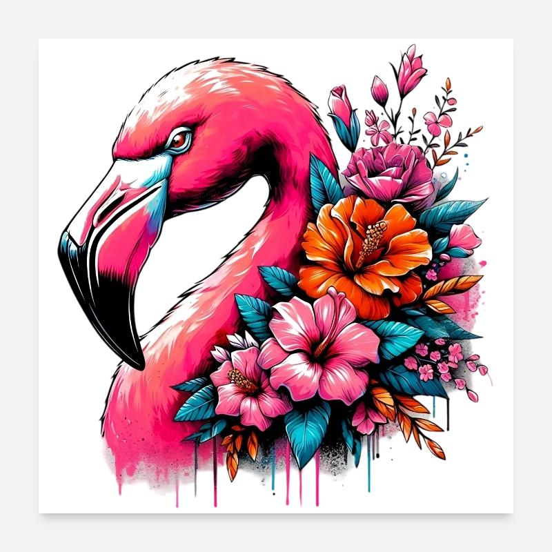 Flamingo Poster 60x60 cm